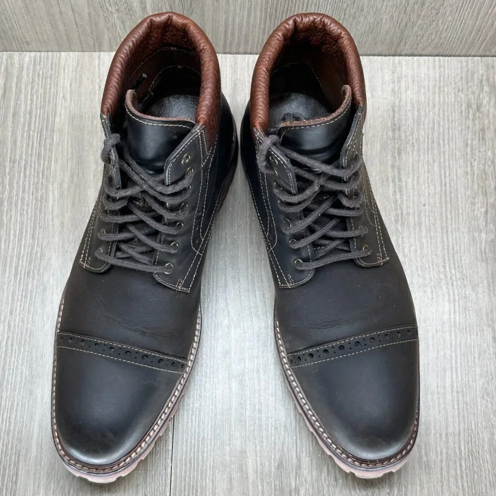 Warfield & Grand Boots Mens Sz 8 Presidio Leather Lace Up Cap Toe Ankle Brown